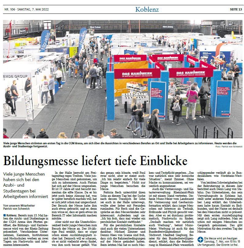 Berichterstattung Rhein-Zeitung vom 07.05.2022