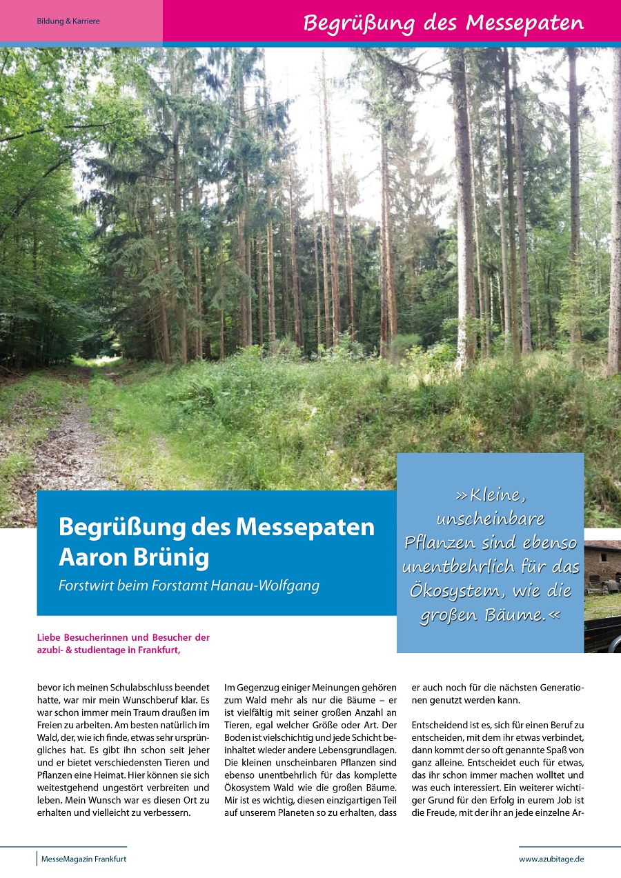 Messepate azubi- & studientage Frankfurt 2016 - Aaron Brünig Messepate azubi- & studientage Frankfurt 2016 - Aaron Brünig
