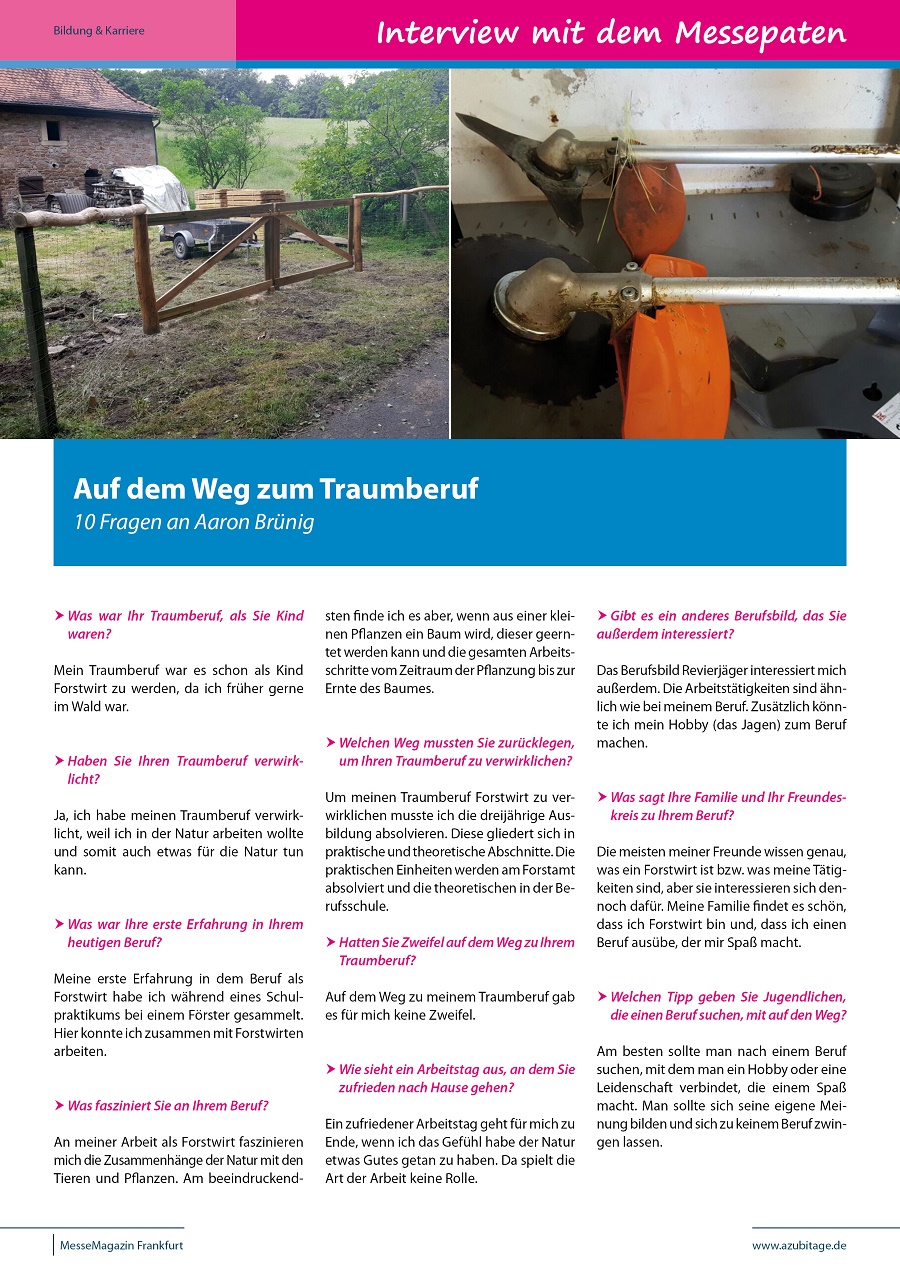 Messepate azubi- & studientage Frankfurt 2016 - Aaron Brünig Messepate azubi- & studientage Frankfurt 2016 - Aaron Brünig